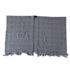 Brooks Brothers 346 Houndstooth 100% Wool Poncho Cape Fringe Tan Black Burgundy